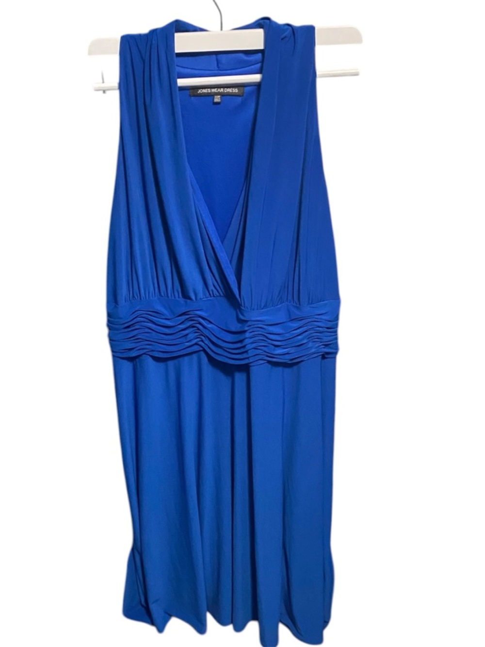 Jones Wear Cobalt Blue Dress with V-Neckline